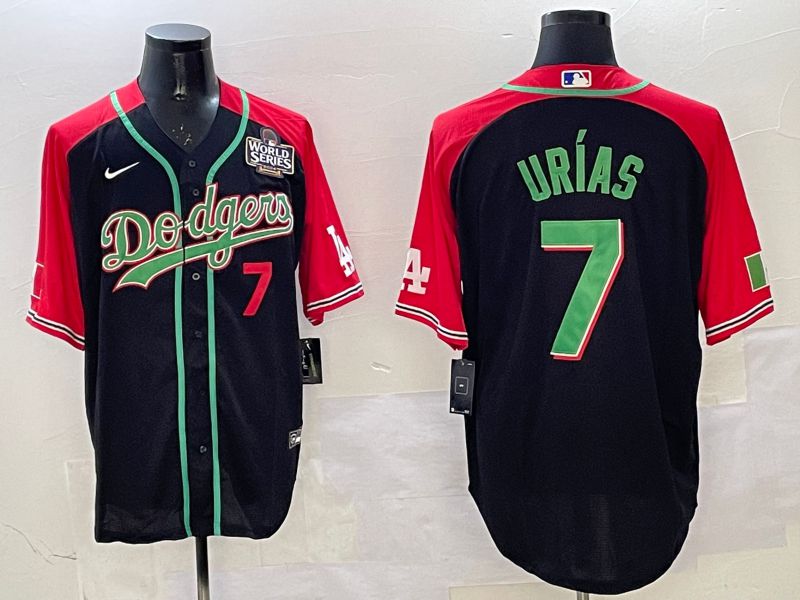 Men Los Angeles Dodgers #7 Urias Black red Game 2025 Nike MLB Jersey style 3202->los angeles dodgers->MLB Jersey